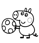 Peppa pig jugando a la pelota - Dibujos para pintar
