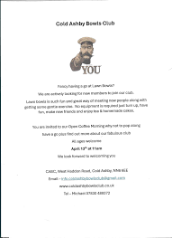 Image result for Cold Ashby Bowls Club