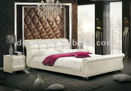 2012 new design modern bed with thin genuine leather and match up ...