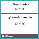 Unscramble DOASC - Unscrambled 36 words from letters in DOASC