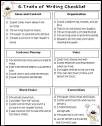 6-Traits Writing Posters and Checklist | Writing rubric ...