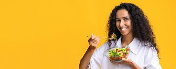 Image result for women eating salad and smiling