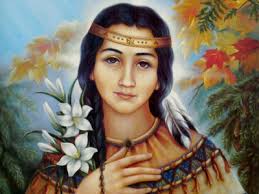 St. Kateri Tekakwitha, prayercard. - saint-kateri-tekakwitha