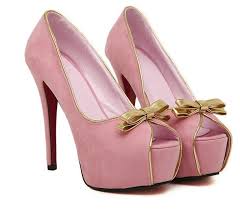 Baby Pink Bow Front High Heels · Enix Fashion · Online Store ...
