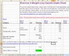 Calorie Intake Chart, Weight Loss Tracker and Exercise Tracker