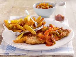 Image result for schnitzel mit pommes
