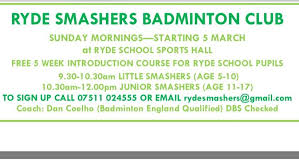 Image result for Saturday Smashers Junior Badminton Club