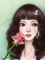 girl and rose wall paper
