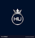 Initial letter hu logo template design Royalty Free Vector