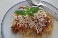 Szybki obiad - spaghetti z mięsnym sosem