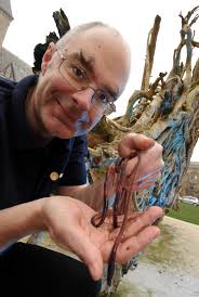 Professor Mark Hodson holding earthworms. Image courtesy of Diamond Light Source - MarkHodson
