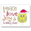 Holiday Cheer Owl, Post Card from Zazzle.