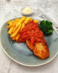 Image result for schnitzel mit pommes