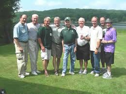 Jim Gibbard with MSU Cross Country alumni at his 87th birthday celebration in July 2011: From left: Chuck Starkey, Ron Smeltzer, Fred Teddy, Ken Popejoy, ... - GibbwithcrosscountrymenJuly2011c_001