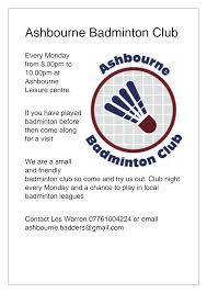 Image result for Ashbourne Badminton Club