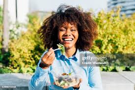 Image result for women eating salad and smiling