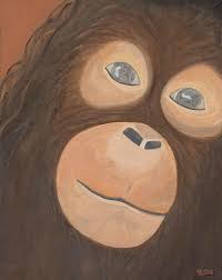 Wistful Chimpanzee Painting - Wistful Chimpanzee Fine Art Print - Norma Treasure Garwood - wistful-chimpanzee-norma-treasure-garwood