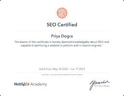 Hubspot SEO Certification