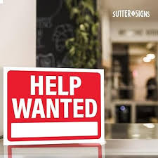 Image result for help wanted sign window