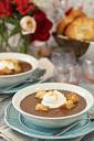 Chocolate Soup With Croissant Croutons - SugarHero