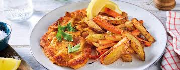 Image result for schnitzel mit pommes