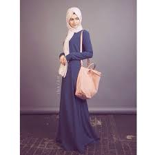 Navy Structured Abaya +Pink Leaf Hijab + Mink Jersey Hijab Cap ...