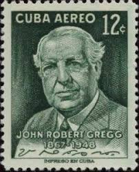 Stamp: John Robert Gregg, inventor of Gregg shorthand (Cuba) (Air ... - John-Robert-Gregg-inventor-of-Gregg-shorthand