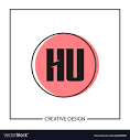 Initial letter hu logo template design Royalty Free Vector