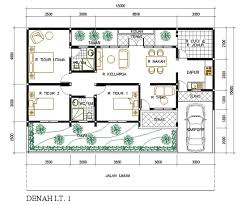 denah rumah minimalis 1 lantai 3 kamar tidur � Desain tipe rumah