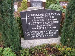Grab von Johannes Kortmann (21.09.1889-02.11.1965), Friedhof Aurich-