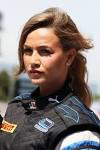 The women of GP3: Carmen Jorda poses at the pre-season photoshoot.