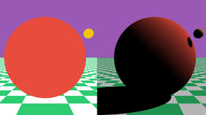 Image result for sphere checkered plane raytrace