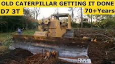 50's Caterpillar D7 Cable Bulldozer Land Clearing & Pushing Up ...