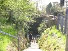 The steps lead down from the Down (eastbound) platform of Bearsted station - via Daymix