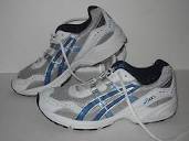 Asics Running Shoes, #CN610, White/Blue/Silver, Mens 5 or 5 Youth ...