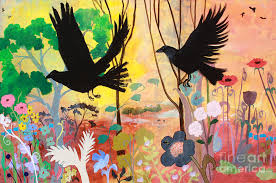 Seven Circling Crows Painting by Robin Maria Pedrero - Seven ... - seven-circling-crows-robin-maria-pedrero