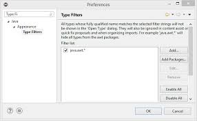 Image result for eclipse preference dialog