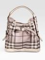 Burberry - Check Belted Hobo - Saks.