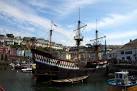 This replica of Francis Drake's 16th century Golden Hind has been in Brixham - via Daymix