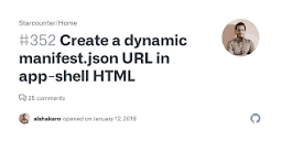 Create a dynamic manifest.json URL in app-shell HTML · Issue #352 ...