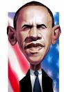 The exhibition of caricature by Jose Miguel Serrudo/ Argentina - Obama