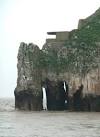 Rudder Rock, Steep Holm. The western extremity of the island with wave cut - via Daymix