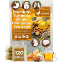 Amazon.com : 120 Bags Premium Turmeric Ginger Cinnamon Tea ...