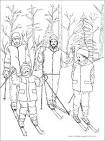 Skiing coloring page