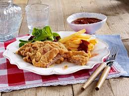 Image result for schnitzel mit pommes