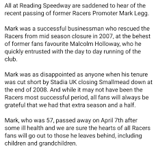 Image result for Reading Racers Speedway Club