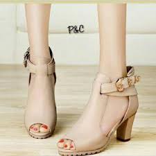 Jual Sepatu HIgh Heels Wanita Peach dan Krem Grosir Sepatu Murah ...