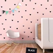 Baby Nursery Wall Decal Valentines Hearts Wall Decor Black Nursery ...
