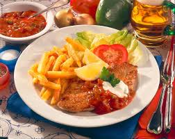 Image result for schnitzel mit pommes
