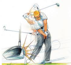 Illustrator Phil Franke golf instruction, tennis lessons, line art, sports, how-to, comps - Creative Freelancers Inc. - Swing5-JM8A